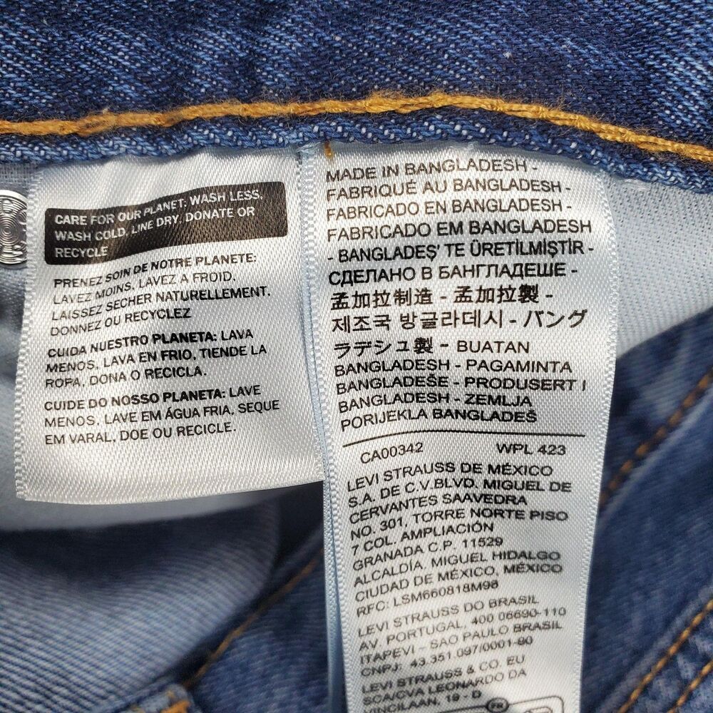Levis 505 Jeans Mens 36x30 Blue Medium Wash Regular Straight Denim Pants Casual - Picture 4 of 16